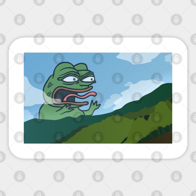 Screaming Mountain Song Rare Pepe Meme Sticker by sadpanda